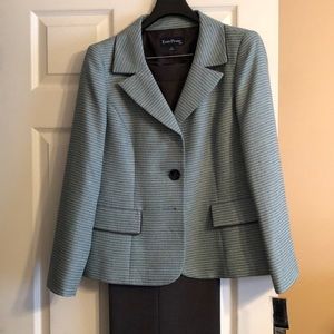 Two Piece Blue & Gray Business Suit